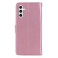 Samsung Galaxy A54 5G Ugle Rhinestone Lommebok-deksel - Rose Gold