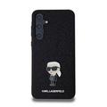 Samsung Galaxy A55 Karl Lagerfeld Fixed Glitter Metal Ikonik-etui - Svart