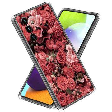 Samsung Galaxy A55 Stilig Ultra-Slim TPU-deksel - Røde Blomster