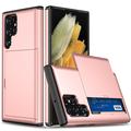 Samsung Galaxy S22 Ultra 5G Hybrid-deksel med Skyvekortspor - Roségull