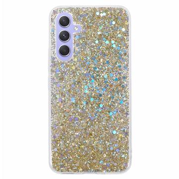 Samsung Galaxy S23 FE Glitter Flakes TPU-deksel - Gull