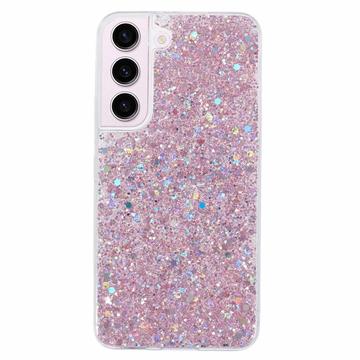 Samsung Galaxy S23 Glitter Flakes TPU-deksel - Rosa