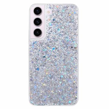 Samsung Galaxy S23 Glitter Flakes TPU-deksel - Sølv