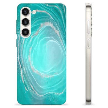 Samsung Galaxy S23+ 5G TPU-deksel - Turkis Swirl