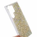 Samsung Galaxy S23 Ultra Glitter Flakes TPU-deksel - Gull