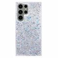 Samsung Galaxy S23 Ultra Glitter Flakes TPU-deksel - Sølv