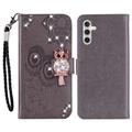 Samsung Galaxy S24 FE Ugle Rhinestone Lommebok-deksel