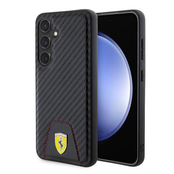 Samsung Galaxy S24 Ferrari Carbon Stitched bunndeksel - svart