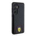 Samsung Galaxy S24 Ferrari Carbon Stitched bunndeksel - svart