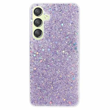 Samsung Galaxy S24 Glitter Flakes TPU-deksel - Lilla