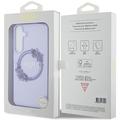 Samsung Galaxy S24 Guess IML Flowers Wreath-deksel - MagSafe-kompatibelt - Lilla