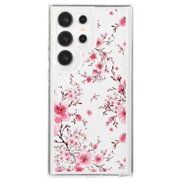 Samsung Galaxy S24 Ultra Fashion TPU-deksel - rosa blomster