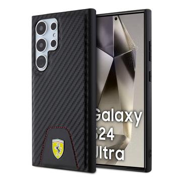 Samsung Galaxy S24 Ultra Ferrari Carbon Stitched bunndeksel - svart