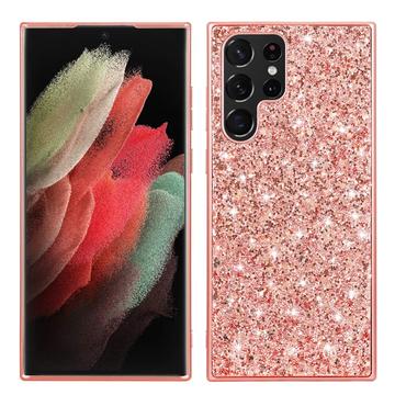 Samsung Galaxy S24 Ultra Glitter Series Hybrid-deksel - Roségull