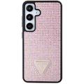 Samsung Galaxy S24+ Guess Rhinestones Triangle Metal Logo Deksel - Rosa