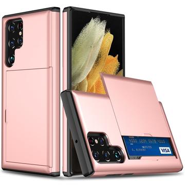 Samsung Galaxy S25 Ultra Hybrid-deksel med Skyvekortspor - Roségull