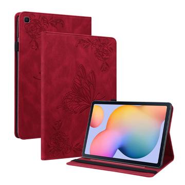 Samsung Galaxy Tab S6 Lite 2020/2022/2024 Butterfly-serien folio-etui - Rød