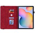 Samsung Galaxy Tab S6 Lite 2020/2022/2024 Butterfly-serien folio-etui - Rød