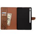 Samsung Galaxy Tab S7+/S8+ Butterfly Series Folio-etui - Brun