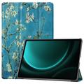 Samsung Galaxy Tab S9 FE+ Tri-Fold Series Smart Folio-etui - Hvit Blomster