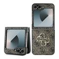 Samsung Galaxy Z Flip6 Guess 4G Big Metal Logo Hybrid-deksel - Brun