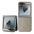 Samsung Galaxy Z Flip6 Guess Glitter Flakes Metal Logo Hybrid-deksel - Gull