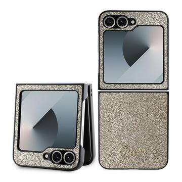 Samsung Galaxy Z Flip6 Guess Glitter Flakes Metal Logo Hybrid-deksel