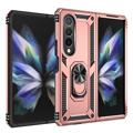 Samsung Galaxy Z Fold4 Hybrid-deksel med Metall Stativ - Roségull