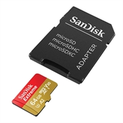 SanDisk Extreme microSDXC UHS-I U3 Minnekort SDSQXAH-064G-GN6AA - 64 GB