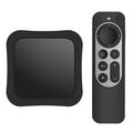 Set-top-box + fjernkontroll Anti-tap beskyttelsesdeksler i silikon for Apple TV 4K 2021 - svart