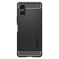 Sony Xperia 10 VI Spigen Rugged Armor TPU-deksel - Svart