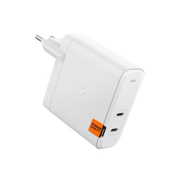 Spigen ArcStation Pro GaN-1402 dobbel USB-C 140W vegglader - hvit