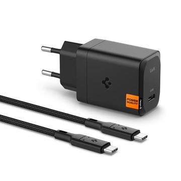 Spigen ArcStation Pro GaN-651 65W vegglader med Type-C-kabel - svart