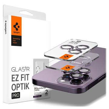 Spigen Glas.tR Ez Fit Optik Pro iPhone 14 Pro/14 Pro Max/15 Pro/15 Pro Max/16 Pro/16 Pro Max Kamera Linse Beskytter - Mørk lilla