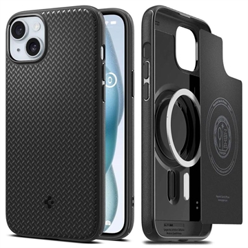 iPhone 15 Spigen Mag Armor Hybrid-Deksel - Matt Svart