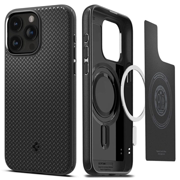 iPhone 15 Pro Spigen Mag Armor Hybrid-Deksel - Matt Svart