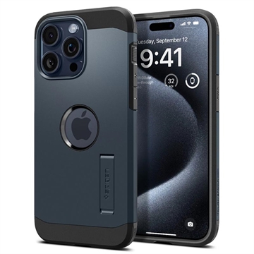 iPhone 15 Pro Spigen Tough Armor Mag Deksel - Metal Slate