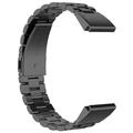 Klokkerem i rustfritt stål for Garmin QuickFit 22mm / Garmin Fenix 7 / 7 Pro / 6 Three Beads-klokkebånd - svart