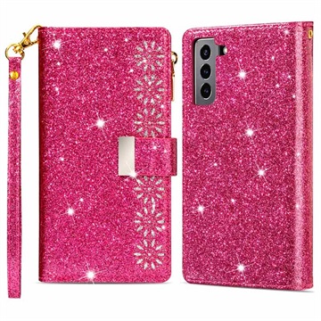 Starlight Series Samsung Galaxy S22 5G Lommebok-deksel - Varm Rosa