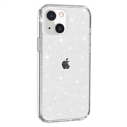 iPhone 15 Stylish Glitter Series Hybrid-deksel - Hvit