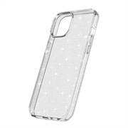 iPhone 15 Stylish Glitter Series Hybrid-deksel - Hvit