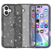 iPhone 16 Plus Stylish Glitter Series Hybrid-deksel - Svart