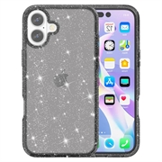 iPhone 16 Plus Stylish Glitter Series Hybrid-deksel - Svart