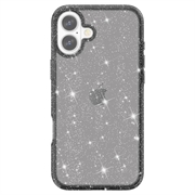 iPhone 16 Plus Stylish Glitter Series Hybrid-deksel - Svart