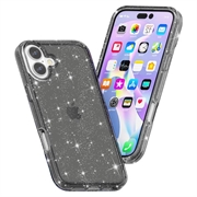 iPhone 16 Plus Stylish Glitter Series Hybrid-deksel - Svart