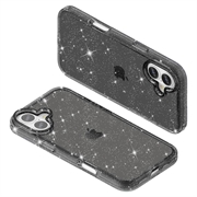 iPhone 16 Plus Stylish Glitter Series Hybrid-deksel - Svart