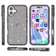 iPhone 16 Plus Stylish Glitter Series Hybrid-deksel - Svart