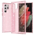 Samsung Galaxy S22 Ultra 5G Stylish Glitter Series Hybrid-deksel - Rosa