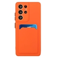 Samsung Galaxy S23 Ultra 5G TPU-deksel med Kortholder - Oransje