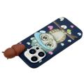 3D Figur Serie iPhone 14 Pro TPU-deksel - Safir / Ugle